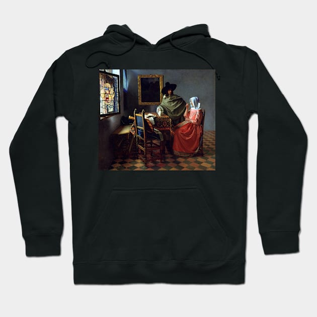 Johannes Vermeer The Wine Glass Hoodie by pdpress